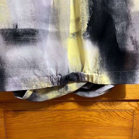 DKNY Jeans Abstract Black Yellow Blouse Women’s Medium - Picture 6 of 6